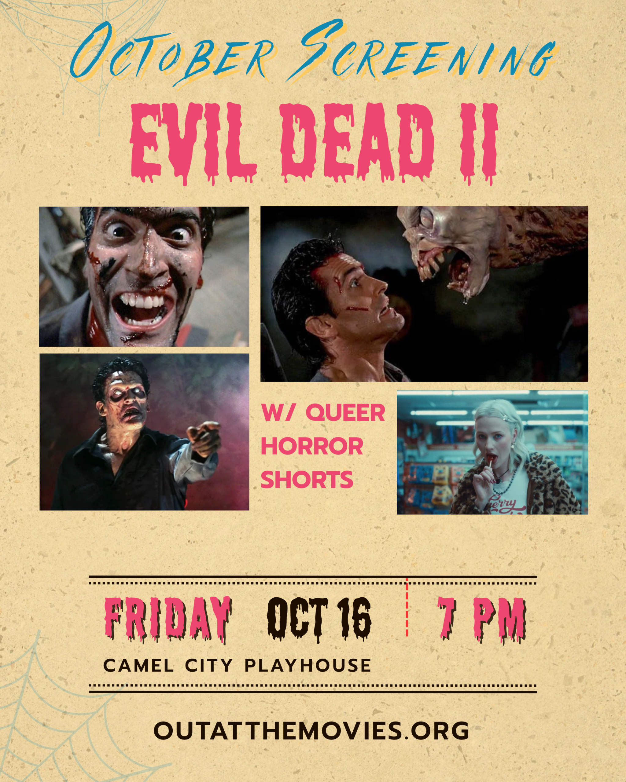 Red And Black Grunge Film Screening Event Horror Movie Night Flyer